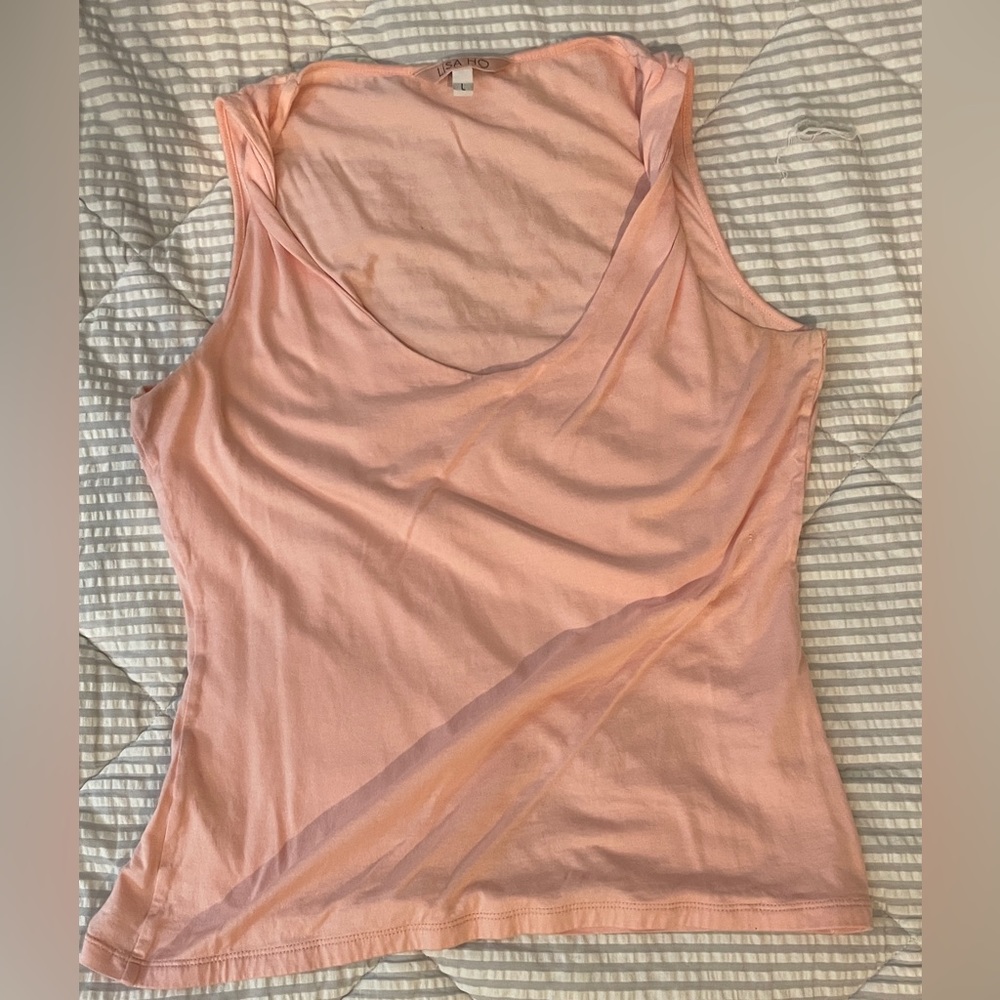 Lisa Ho pink tank blouse size large.
